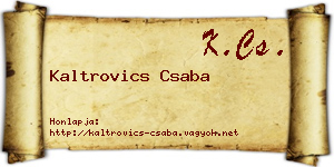 Kaltrovics Csaba névjegykártya